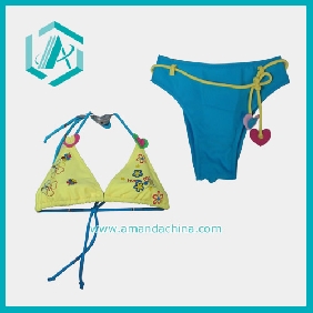 Wholesale swim wear bathing suit bikini and Panty, yellow and green