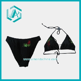 Wholesale Girl's bathing suit bikini and Panty, black swim wear