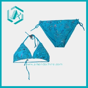 Wholesale Bathing suit for girls, blue biniki suit
