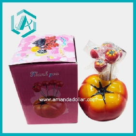 Wholesale Daily Use Tomato Stainless Steel And Resin Fruit Fork, 5 In Color Box, Exclusive Packing