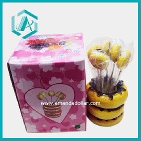 Wholesale Doughnut Stainless Steel And Resin Fruit Fork, 5 In Color Box, Exclusive Packing