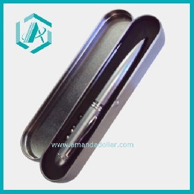 Wholesale Silver White Two Light Pen,3 Watch Batteries Packaged In Silver Iron Box