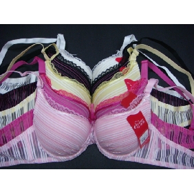 Wholesale Stripe Jacquard Weave Girl Bra, 3 Sizes And 5 Colours