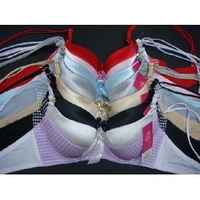 Wholesale Swimsuit Cloth With Check, Comfortable And Decent Girl Bra, 3 Sizes 5 Colours