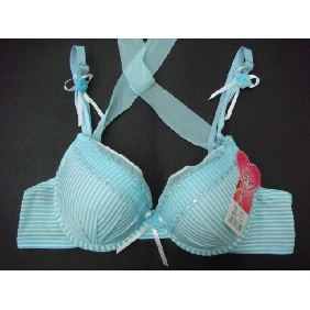 Wholesale Stripe Shell Fabric, Soft Sponge, Baldric With Butteryfly Flower Girl Bra