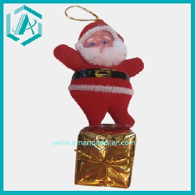 Wholesale 3.5" STUFFED CHRISTMAS SANTA WITH TREES DECORATION GIFT