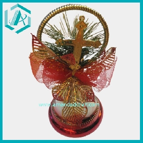 Wholesale Old Plastic Christmas Santa Scene Bell Ornament