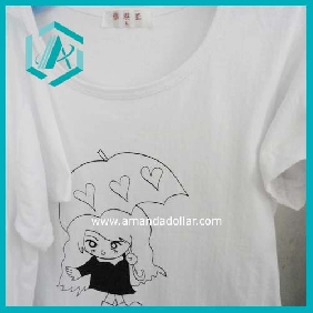 Wholesale Young girl's short sleeves with cute printing white with all size on sale T-shirt