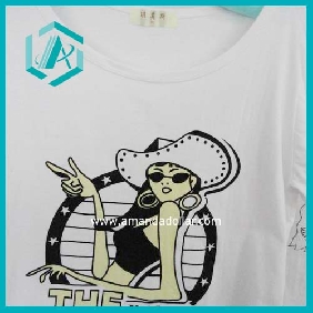 Wholesale New Fashion girl's T-shirt white on sale summer apparel with all size