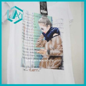 Wholesale Fashion nice girl's T-shirt perfect fit white 100% cotton all size on sale