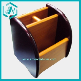 Wholesale 4" hand made wood Supplies brush pot for shool students and learners