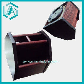 Wholesale Pen container made of wood with turntable on the bottom Chinese hand crafts