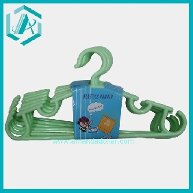 Wholesale One dozen (6pcs) Green plastic clothes-rack hangers for coat