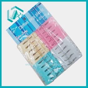 Wholesale 20 PCS 4 Colors Plastic coat pins Clothes Hanging Pegs and Clips