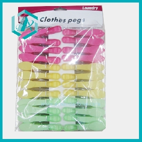 Wholesale 24pcs Multicolor Plastic clothes Clips and housing suits pegs