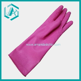 Wholesale pink rubber gloves Kitchen and toilet household cleaning gloves for daily use