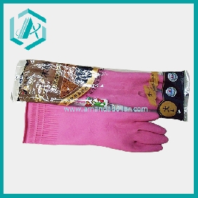 Wholesale New pink stretch long rubber gloves for household use cleaning gloves
