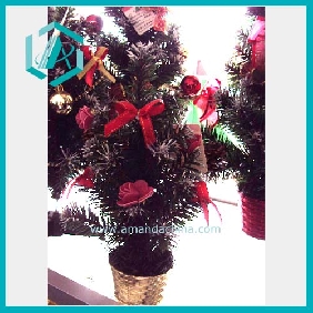 Wholesale 11.8" New inter design green economical artificial Christmas tree with bowknot and flower