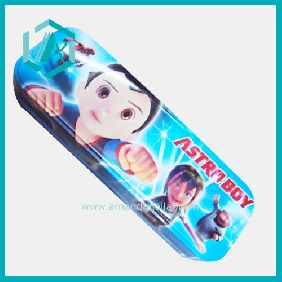 Wholesale New cartoon Astro Boy pencil box made of iron blue pencil case