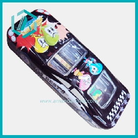 Wholesale Cool black racing pattern pencil box school supplies on sale