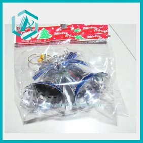 Wholesale Silver Christmas bell with blue lace ornament home decoration Christmas tree decoration
