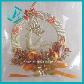 Delicate Christmas gift ornament with a deer and flower Christmas tree hangings decoration