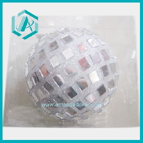 Wholesale New Christmas colorful ornament big glass ball with square glass pattern Christmas tree decoration