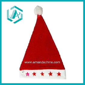 Wholesale red cotton polyester Christmas  cap&hat for Christmas day dressing