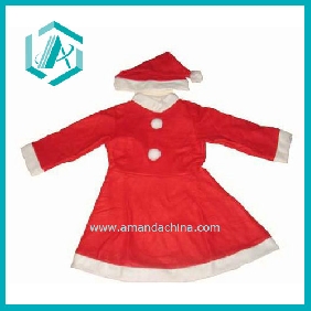 Wholesale fashion red cotton polyester  Christmas suit dress for Christmas day dressing