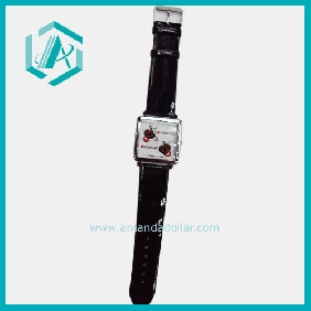 Wholesale Black Leather Chain White Dial Wrist Watch as a Gift