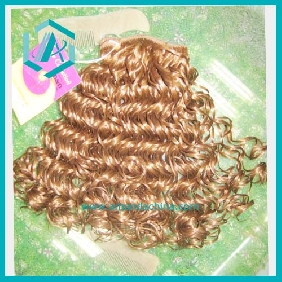 Wholesale Sexy Gold Yellow Charming Women's Soft Curly Hairpiece Wig