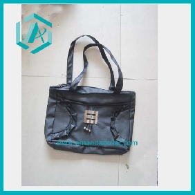 Black Lace Satchel Women's Handbags with a Gold Yellow Buckle in the Middle