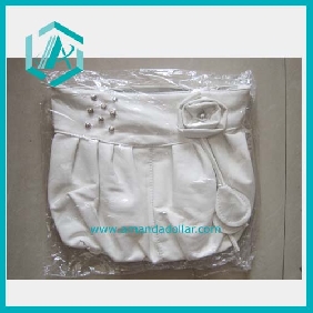 Fashion White Leather Women's Handbags With a Flower Shape as Decoration