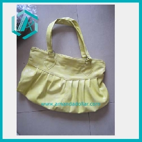 Yellow Leather Edgefold Buckels Handbags For Young Ladies