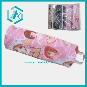 Wholesale Fashion leather pencil bag with lovely smile face in pink color for children gift