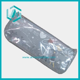 Wholesale Attacted gray leather pencil bags with cartoon designs for Little girls