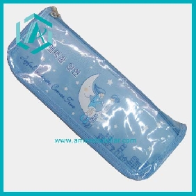 Wholesale Cute blue leather pencil case with Romantic couples designs attracted more children