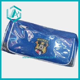 Wholesale Fashionable school supplies pencil case with blue cartoon Micky mouse pattern fascinate kids