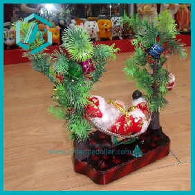 Wholesale Clean-Cut Christmas Gifts with a Santa Clause Sleeping between Two Christmas Trees