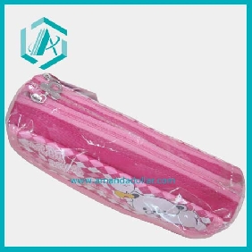 Wholesale Pink cartoon pencil pouches stationery bag with PAI BI Bear design fascinate girls