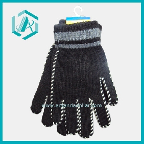 Wholesale 2010 new plain design and cool black wool men's gloves