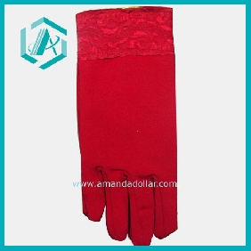Wholesale Laydies cloth and wool lace nap gloves with pure color fashion design