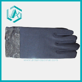 Wholesale New design glove grey lace nap gloves made of cloth and wool