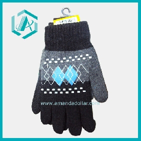 Fashion black winter gloves wool men's gloves for daily use