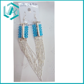 Wholesale Young ladies charming accessories silver plating earring with blue ball decoration