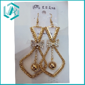Wholesale Fashion big gold color cheap earring with ball ornament on sale