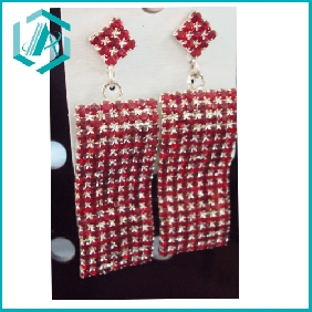 Wholesale cheap and good earring with red diamond oblong pattern cool summer earring