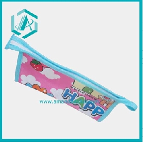 Wholesale Nice Shape New PU Leather Pencil Case with Zipper on Top