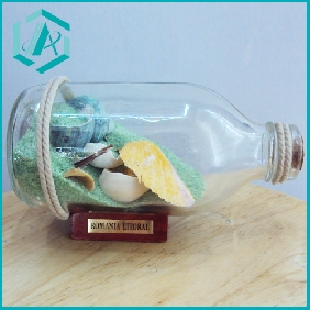 Wholesale Nice green color sand bottle with shell and craft sand on sale
