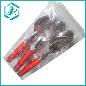 Wholesale 2010 new economical iron Table spoon with red handle on sale